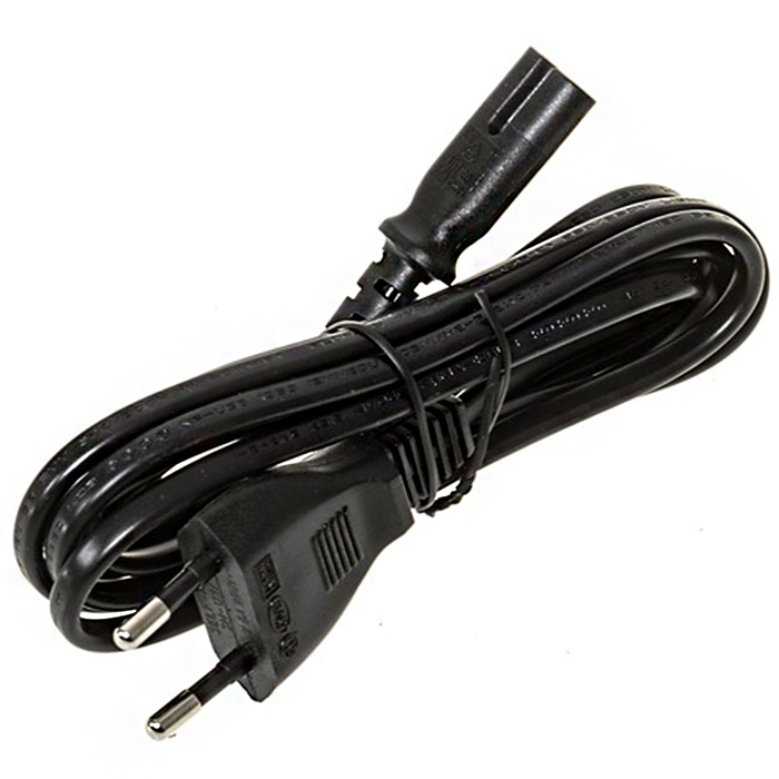 Кабель питания для аудио-видео техники IEC-320-C7 (2-pin) - Евровилка, 1.5м, черный